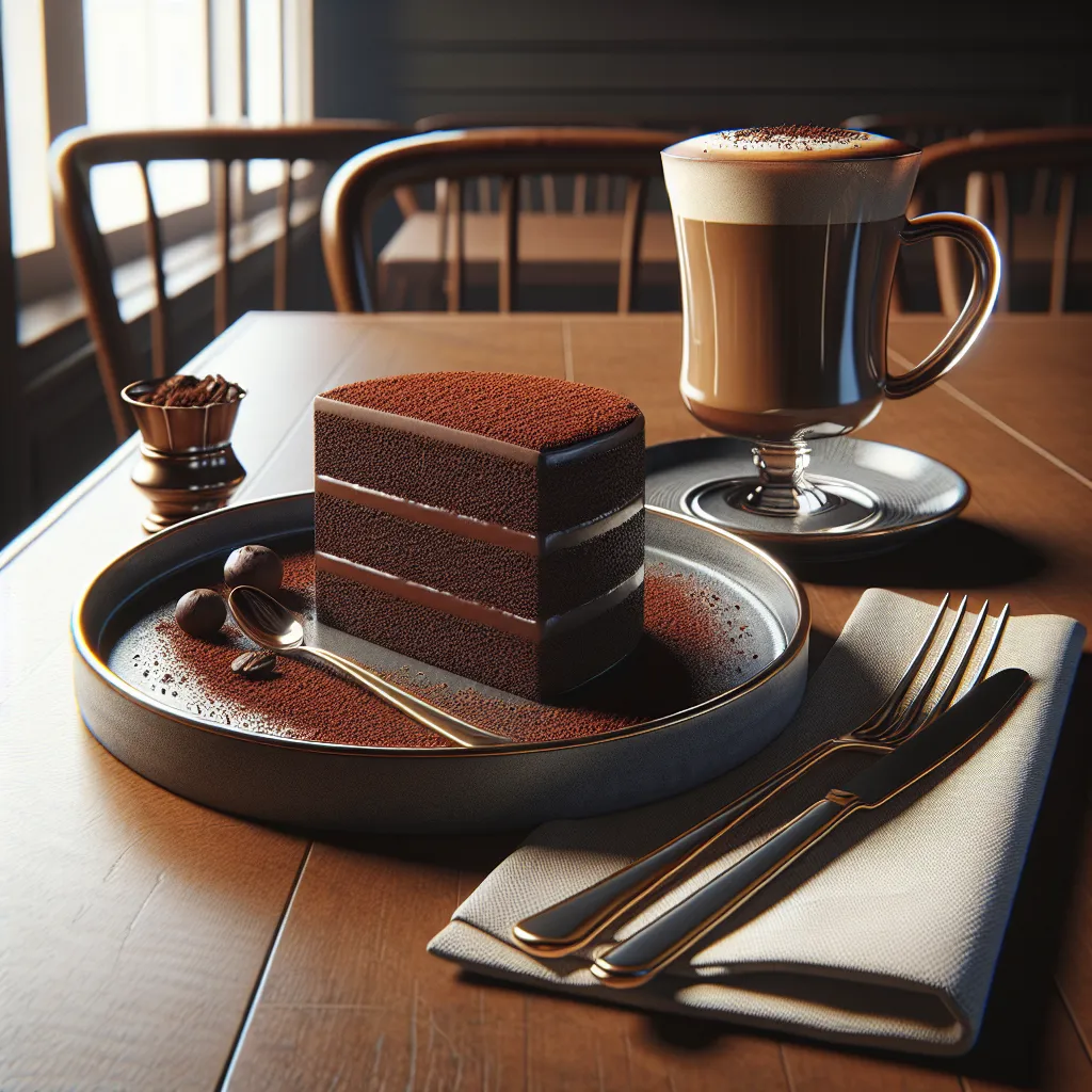 Chocolate cake with pepper and coffee