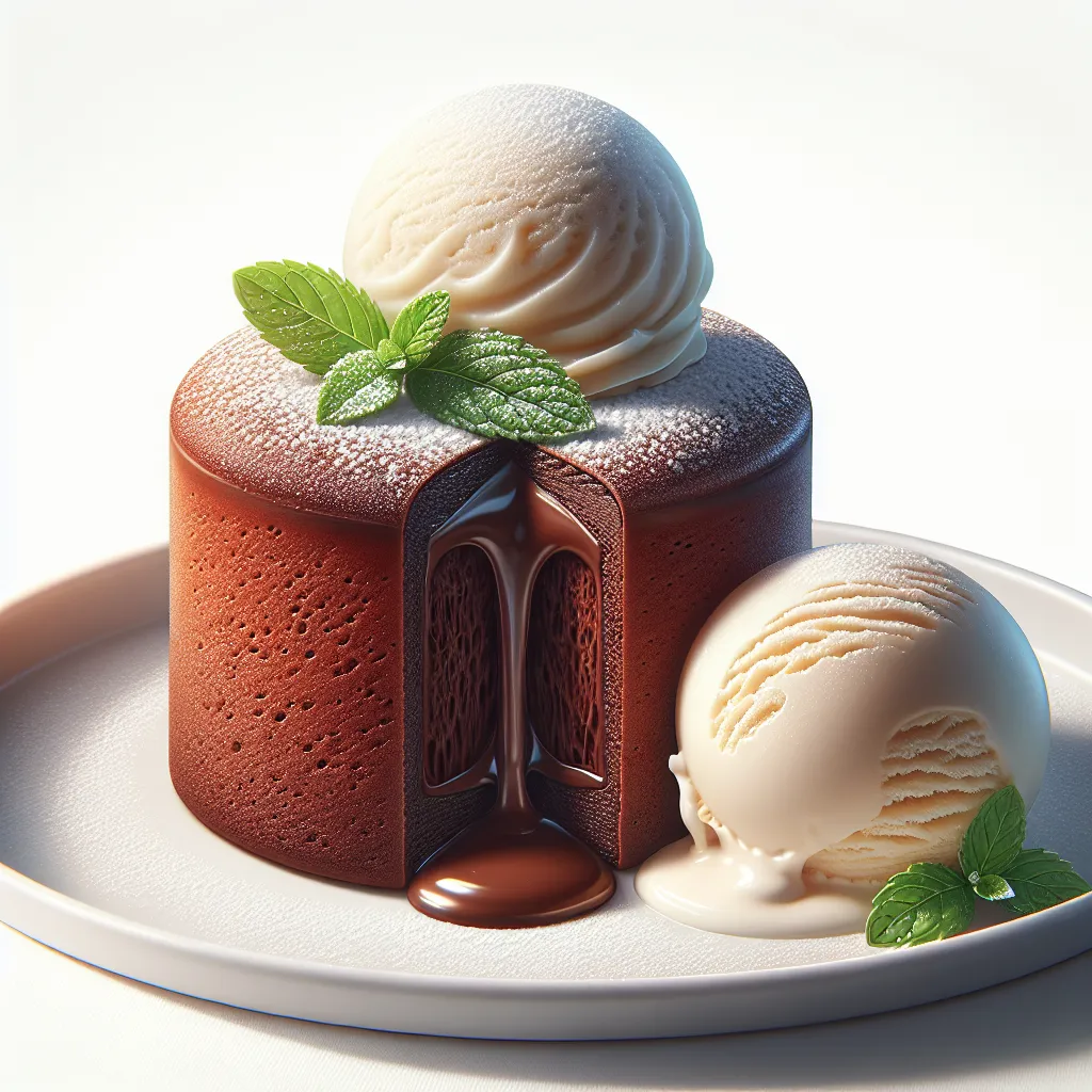 ** Chocolate Petit Gâteau with Cream Ice Cream **
