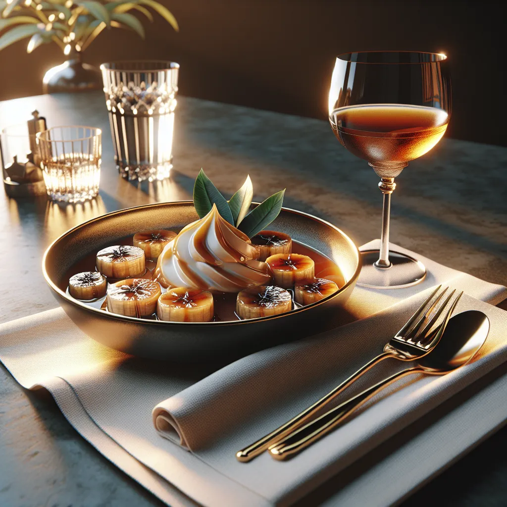 ** Creamy dessert of caramelized banana **
