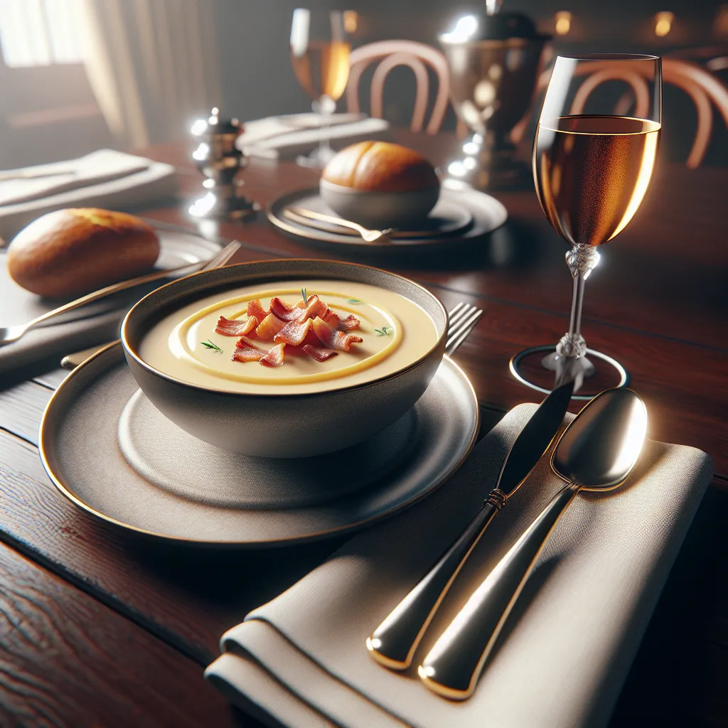 Creamy potato soup with bacon