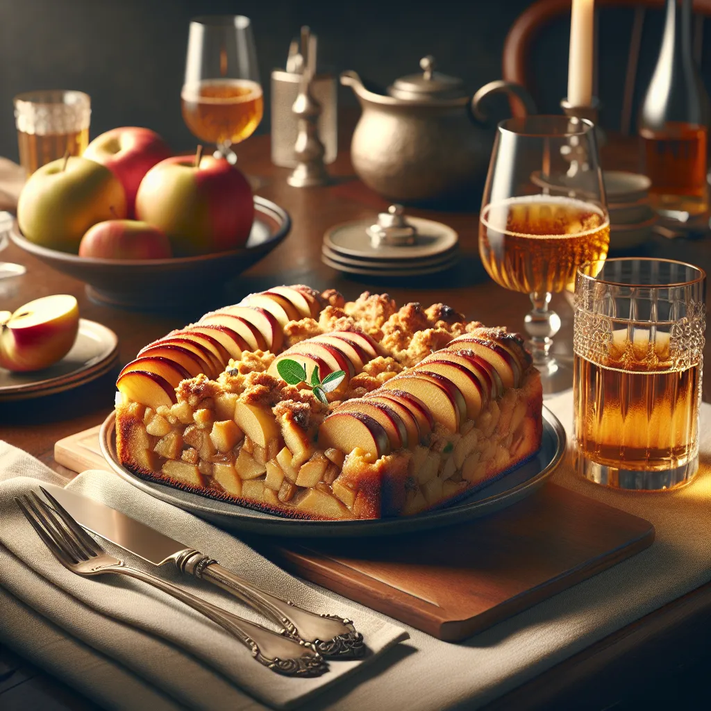 German cuca with apple filling (Streuselkuchen)