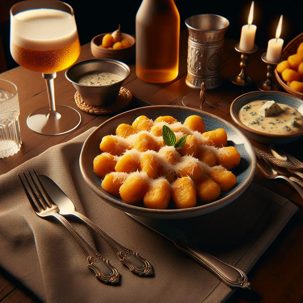 Manioc gnocchi with gorgonzola sauce