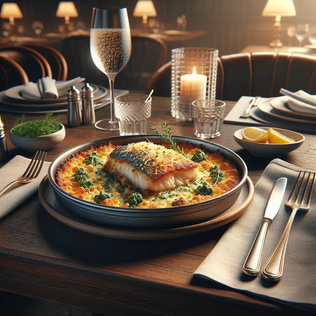Oven fish with herbs and parmesan crust