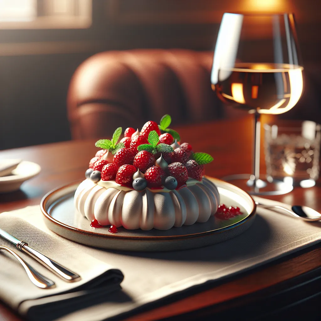 Pavlova with mascarpone cream and red fruits