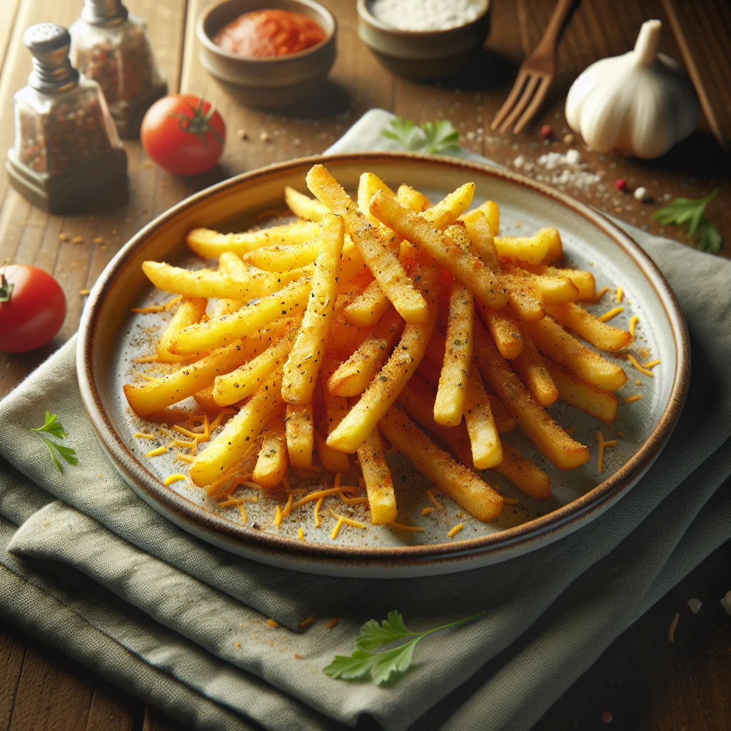 Potato sticks seasoned with cheese