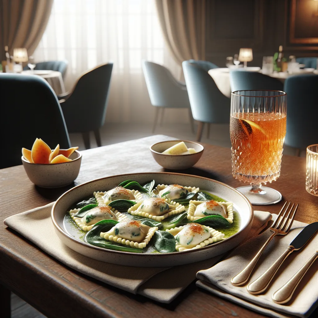 Ravioli de Ricotta and Spinach in butter and sage sauce
