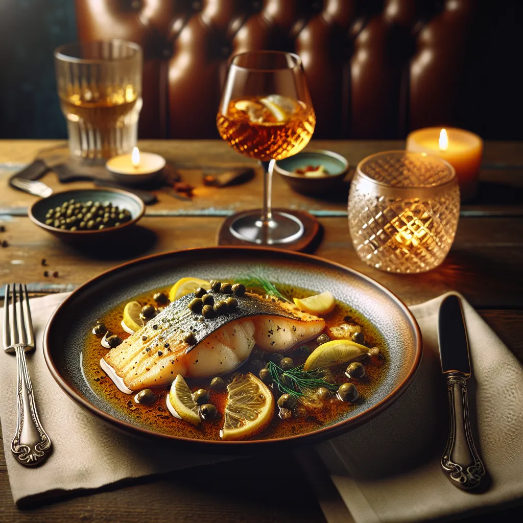 Tilapia fillet in capers and lemon sauce