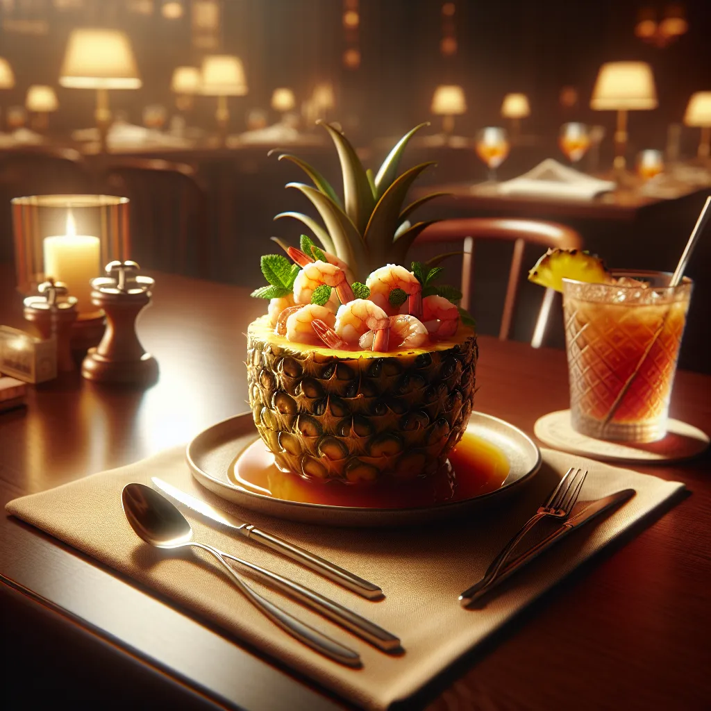 ** Tropical shrimp in pineapple **